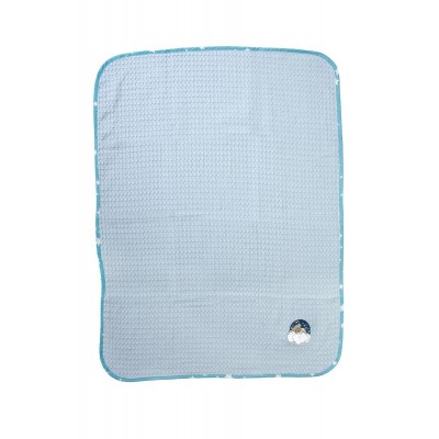 Κουβέρτα Πικέ Με Κέντημα bebe Cloudy Bear 175 100X160 Sky Blue 100% Cotton