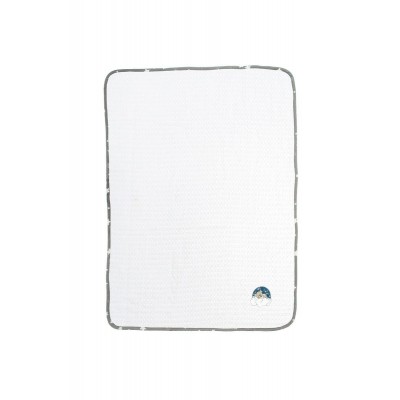 Κουβέρτα Πικέ Με Κέντημα bebe Cloudy Bear 176 100X160 White-Grey 100% Cotton