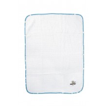 Κουβέρτα Πικέ Με Κέντημα bebe Aviator 184 100X160 White-Sky Blue 100% Cotton