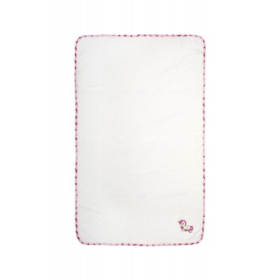 Κουβέρτα Πικέ Με Κέντημα bebe Unicorn 188 100X160 White-Pink 100% Cotton