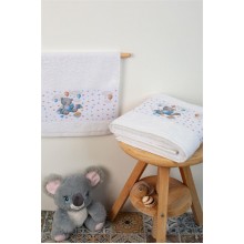 ΠΕΤΣΕΤΑ Με Ψηφιακή Εκτύπωση Σετ 2 τεμ bebe Studying Bear 38 30X50,70X140 Λευκό 100% Cotton