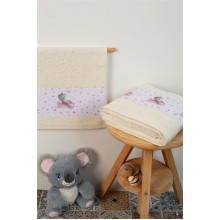 ΠΕΤΣΕΤΑ Με Ψηφιακή Εκτύπωση Σετ 2 τεμ bebe Ballerina 106 30X50,70X140 Εκρού 100% Cotton