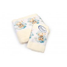 Πετσέτα Σετ 2 τεμ Με Ψηφιακή Εκτύπωση bebe Cute Bear 303 30X50,70X140 Ecru 100% Cotton