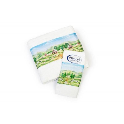 Πετσέτα Σετ 2 τεμ Με Ψηφιακή Εκτύπωση bebe Farm 340 30X50,70X140 White 100% Cotton