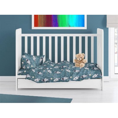 ΠΑΠΛΩΜΑ ΕΜΠΡΙΜΕ bebe Galaxy Travel 91 120X160 Petrol 100% Cotton Flannel