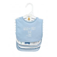 Σαλιάρα Interlock & Επένδυση Terry με Velcro bebe Σετ 6 Τεμ. Wild 23 30X20 Sky Blue 60/40 Cott/Pol