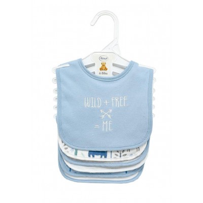 Σαλιάρα Interlock & Επένδυση Terry με Velcro bebe Σετ 6 Τεμ. Wild 23 30X20 Sky Blue 60/40 Cott/Pol