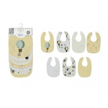 Σαλιάρα με Velcro bebe με Αδιάβροχη Επένδυση Σετ 7 Τεμ. Balloon 09 30X20 Yellow 60/40 Cott/Pol