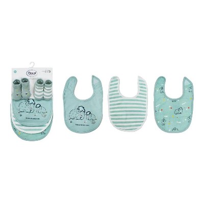 Σαλιάρα Interlock & Επένδυση Terry με Velcro bebe Σετ 5 Τεμ. Mammoth 26 30X20 Green 60/40 Cott/Pol