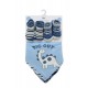 Σαλιάρα Μπαντάνα Interlock & Επένδυση Terry με Κουμπία bebe Σετ 5 Τεμ. Dinosaur 24 20X42.5 Sky Blue 60/40 Cott/Pol