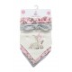 Σαλιάρα Μπαντάνα Interlock & Επένδυση Terry με Κουμπία bebe Σετ 5 Τεμ. Deer 25 20X42.5 Pink 60/40 Cott/Pol