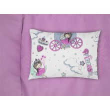 Μαξιλαροθήκη Εμπριμέ bebe Princess 389 35X45 White-Lila 70/30 Cott/Pol