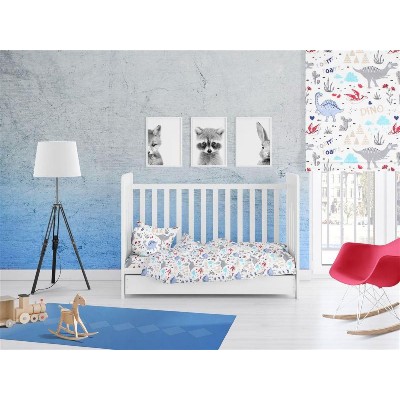 ΣΕΝΤΟΝΙΑ ΕΜΠΡΙΜΕ ΣΕΤ 3 τεμ bebe Dino 309 120X160 White-Blue Cott/Pol 70/30