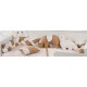 Πάντα Πλεξούδα bebe Τρίχρωμη 25 Μήκος 220 cm White-Golden Beige 65/35 Cott/Pol