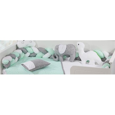 Πάντα Πλεξούδα bebe Τρίχρωμη 26 Μήκος 220 cm Grey-Mint 65/35 Cott/Pol