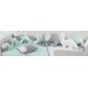 Πάντα Πλεξούδα bebe Τρίχρωμη 26 Μήκος 220 cm Grey-Mint 65/35 Cott/Pol