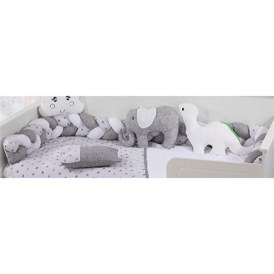 Πάντα Πλεξούδα bebe Τρίχρωμη 27 Μήκος 220 cm White-Grey 65/35 Cott/Pol