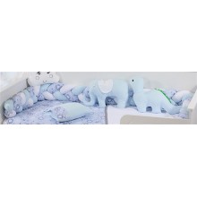 Πάντα Πλεξούδα bebe Τρίχρωμη 28 Μήκος 220 cm White-Sky Blue 65/35 Cott/Pol