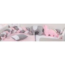 Πάντα Πλεξούδα bebe Τρίχρωμη 29 Μήκος 220 cm Grey-Pink 65/35 Cott/Pol