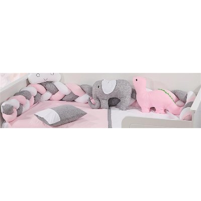 Πάντα Πλεξούδα bebe Τρίχρωμη 29 Μήκος 220 cm Grey-Pink 65/35 Cott/Pol