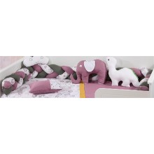 Πάντα Πλεξούδα bebe Τρίχρωμη 33 Μήκος 220 cm Dark Green-Dark Mauve 65/35 Cott/Pol