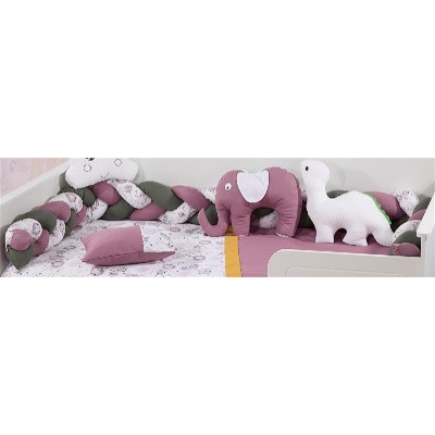 Πάντα Πλεξούδα bebe Τρίχρωμη 33 Μήκος 220 cm Dark Green-Dark Mauve 65/35 Cott/Pol