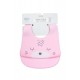 Σαλιάρα Σιλικόνης bebe με Κουμπί & Τσέπη 16 22.5X32 Pink 100% Silicone