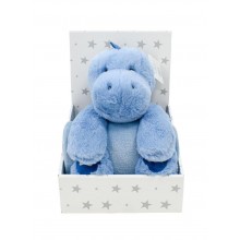 Λούτρινο Ζωάκι Σετ 2 Τεμ. bebe Dinosaur 01 Ύψος 25 cm & Κουβέρτα Coral Fleece 75X90 cm Blue 100% Polyester