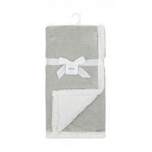 Κουβέρτα Sherpa Cord bebe 420 gsm Ριγέ 10 75X100 Grey 100% Polyester
