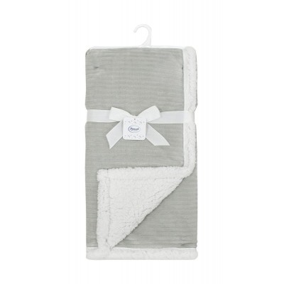 Κουβέρτα Sherpa Cord bebe 420 gsm Ριγέ 10 75X100 Grey 100% Polyester