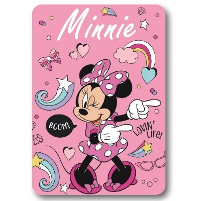 Κουβέρτα Fleece Disney Home Minnie 08 100X140 Pink 100% Polyester
