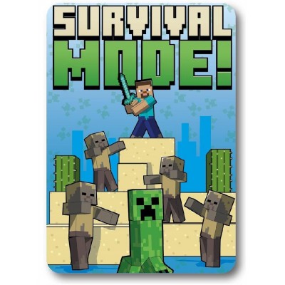 Κουβέρτα Fleece Mojang Minecraft 53 100X140 Blue 100% Polyester